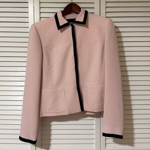 Jones New York Pink Blazer with Black Trim